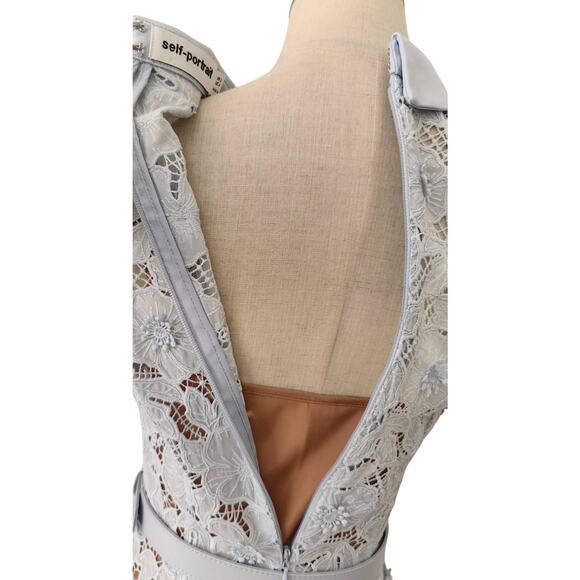 Self Portrait Blue Guipure Lace Midi Dress US 6 - Picture 10 of 10